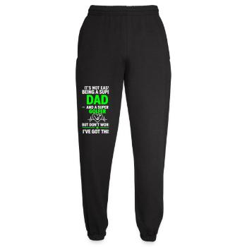 Herz + Golf – Super Papa Golfer - Unisex Jogginghose - Schwarz - Vorne - AI Model Female 172 light (172cm)
