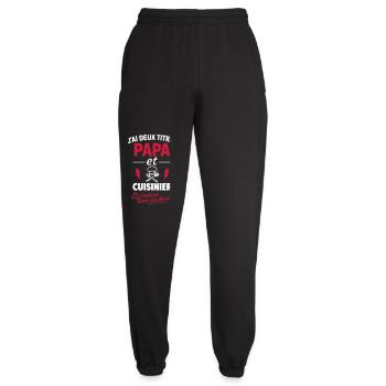Papa Cuisinier Humour Cadeau cuisine - Pantalon de jogging unisexe - noir - Devant - AI Model Female 172 light (172cm)