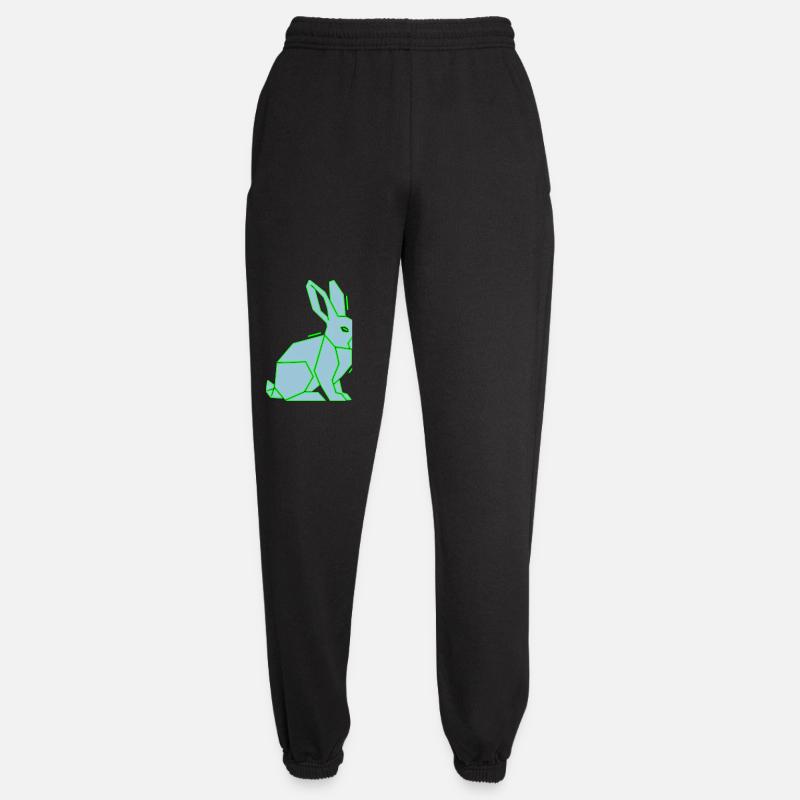Geometric Bunny Low Poly Modern - Unisex Joggers - black