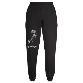Valentine Rose – Mein Herz gehört dir weiß - Unisex Jogginghose - Schwarz - Vorne - AI Model Female 172 light (172cm)