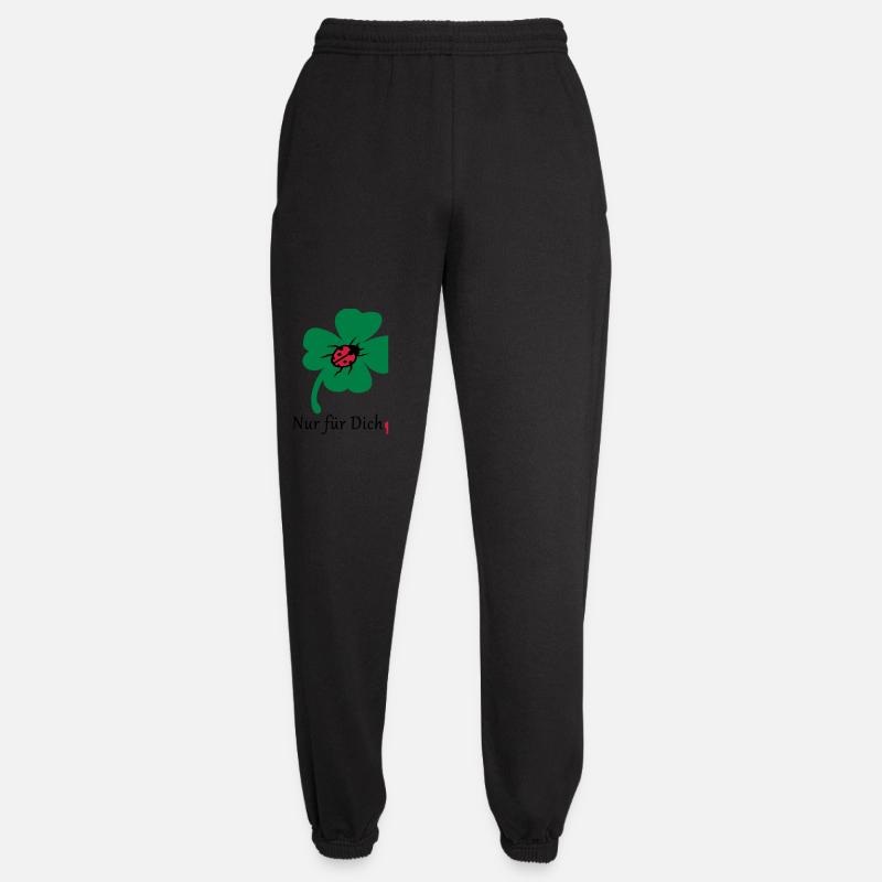 Kleeblatt mit Marienkäfer - Unisex Jogginghose - Schwarz