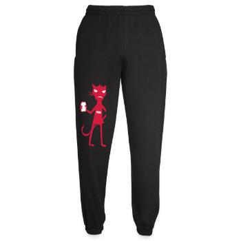 Kleine Monster: Punk-Katzen-Neon-Attitüde - Unisex Jogginghose - Schwarz - Vorne - AI Model Female 172 light (172cm)