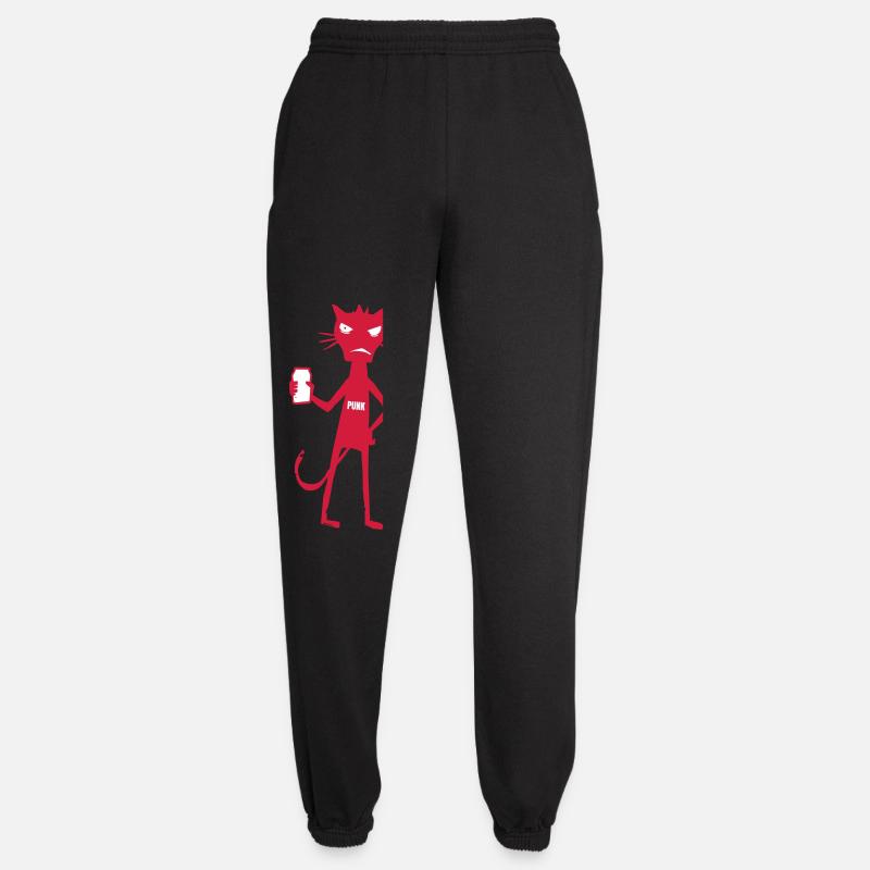Little Monsters: Punk Cat Neon Attitude - Unisex Joggers - black
