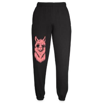 Hipster llama with sunglasses - Unisex Joggers - black - Front - AI Model Female 172 light (172cm)