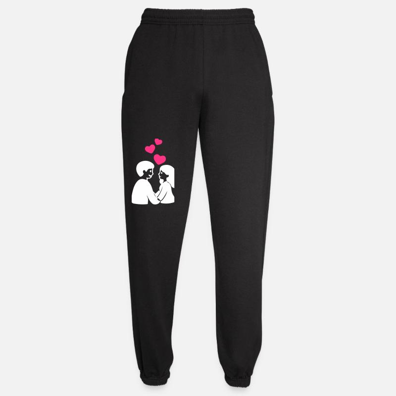 Verliebt Paar Herz - Unisex Jogginghose - Schwarz