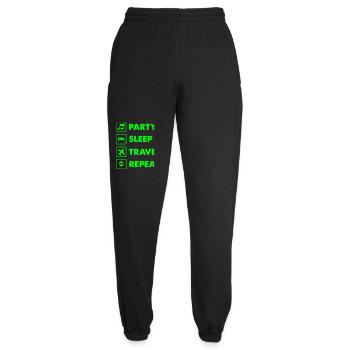 Travel Party Sleep Repetition - Unisex Joggers - black - Front - AI Model Female 172 light (172cm)