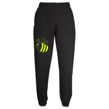Glowing Honey Bee – Neon Green Cartoon - Unisex Joggers - black - Front - AI Model Female 172 light (172cm)