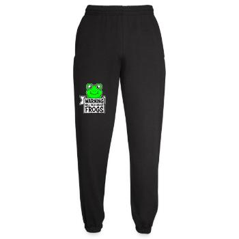 Warning Will Talk About Frogs Frosch Lustig Tier - Unisex Jogginghose - Schwarz - Vorne - AI Model Female 172 light (172cm)