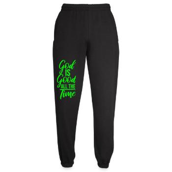 God Is Good All The Time Faith Christian Saying - Unisex Joggers - black - Front - AI Model Female 172 light (172cm)