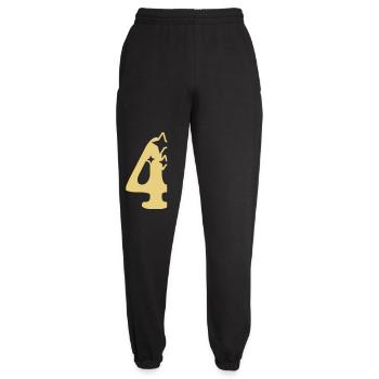 4 Year Anniversary 4th Birthday Star - Unisex Joggers - black - Front - AI Model Female 172 light (172cm)