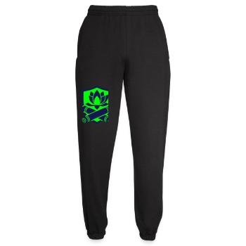 Logo du blason en bambou de lotus - Pantalon de jogging unisexe - noir - Devant - AI Model Female 172 light (172cm)