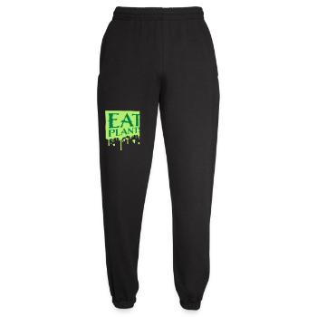Sigle végétarien végan drôle de Eat Plants - Pantalon de jogging unisexe - noir - Devant - AI Model Female 172 light (172cm)