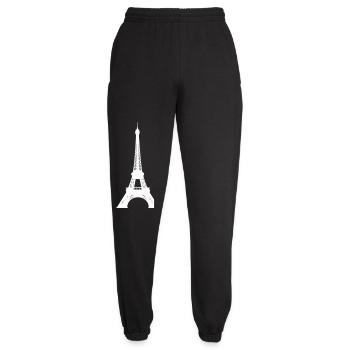 Eiffel Tower Silhouette Print - Unisex Joggers - black - Front - AI Model Female 172 light (172cm)
