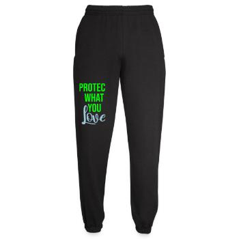 Protect What You Love Nature Protection Statement Logo - Unisex Joggers - black - Front - AI Model Female 172 light (172cm)
