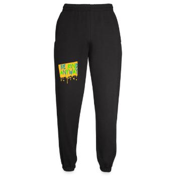 Be Kind Anyway Friendliness Statement Saying - Unisex Joggers - black - Front - AI Model Female 172 light (172cm)