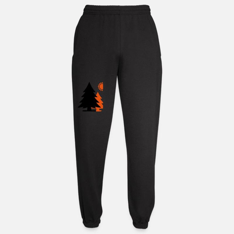 Fir Trees Forest Sun Minimalism - Unisex Joggers - black