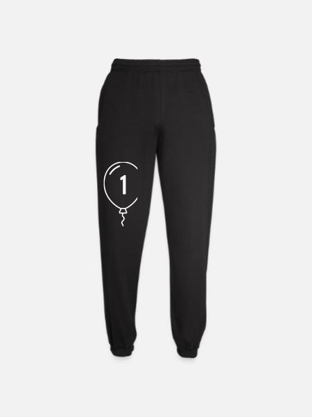 Balloon Number 1 – Birthday & Party Design - Unisex Joggers - black