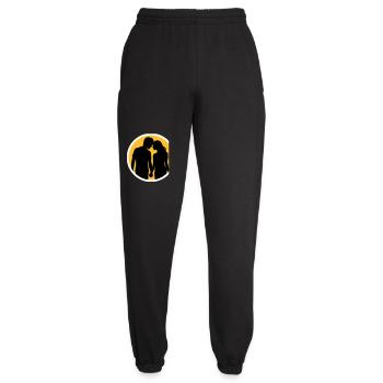 Couple Silhouette Amour Romance Petit ami de la Saint-Valentin - Pantalon de jogging unisexe - noir - Devant - AI Model Female 172 light (172cm)