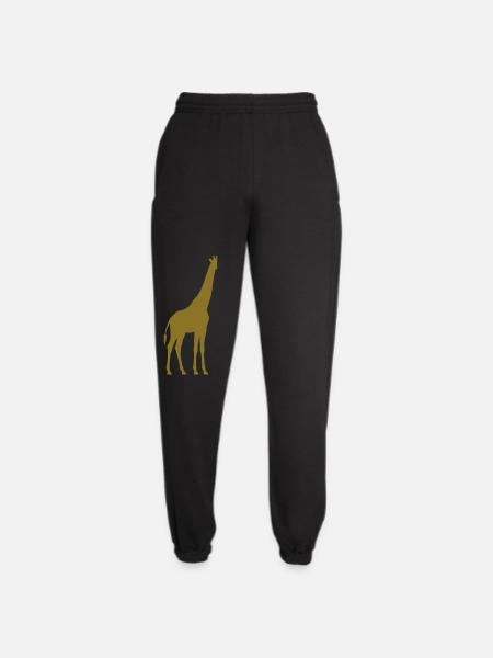Giraffe Silhouette Gold - Unisex Joggers - black