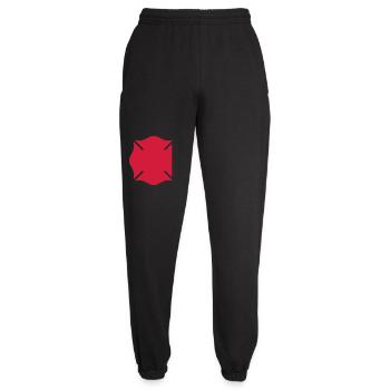 Firefighter Maltese Cross Solid Badge Safety Symbo - Unisex Joggers - black - Front - AI Model Female 172 light (172cm)