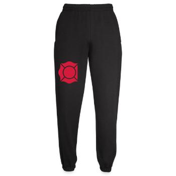 Feuerwehrmann Maltese Cross Solid Abzeichen Sicherheitssymbo - Unisex Jogginghose - Schwarz - Vorne - AI Model Female 172 light (172cm)