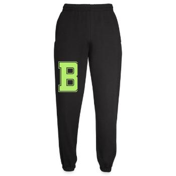 Varsity-style glowing B - Unisex Joggers - black - Front - AI Model Female 172 light (172cm)