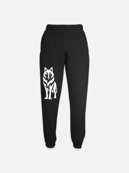 Wolfs Silhouette Kontrastdesign - Unisex Jogginghose - Schwarz