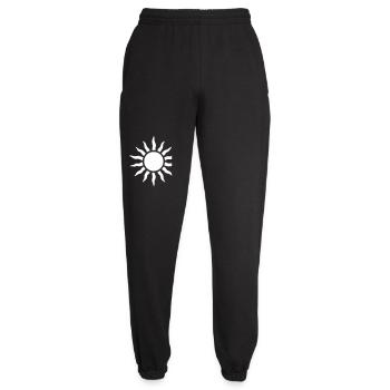 Sonne mit Strahlenrahmen - Unisex Jogginghose - Schwarz - Vorne - AI Model Female 172 light (172cm)