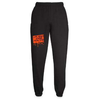 Life Begins Where Fear Ends Motivierend Zitat Logo - Unisex Jogginghose - Schwarz - Vorne - AI Model Female 172 light (172cm)