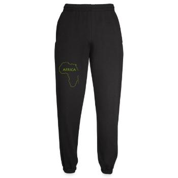 Afrika Umriss in Grün Linienkunst - Unisex Jogginghose - Schwarz - Vorne - AI Model Female 172 light (172cm)
