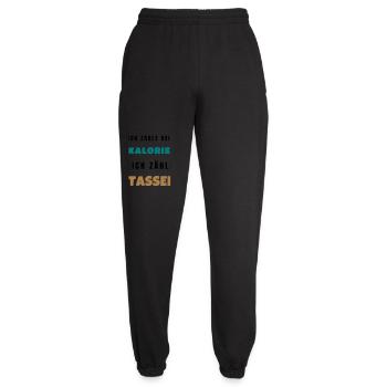 Ich zähle keine Kalorien ich zähle Tassen - Unisex Jogginghose - Schwarz - Vorne - AI Model Female 172 light (172cm)