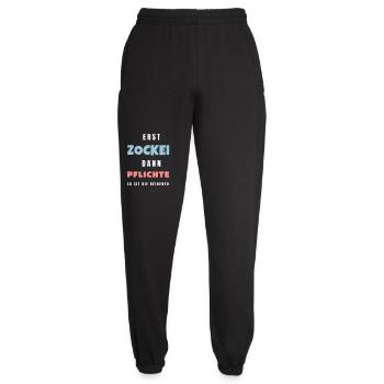 Erst zocken dann Pflichten Gamer Zocker Spruch - Unisex Jogginghose - Schwarz - Vorne - AI Model Female 172 light (172cm)
