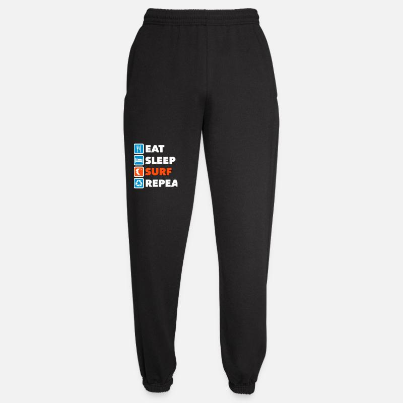 Eat Sleep Surf Repeat - Unisex Jogginghose - Schwarz