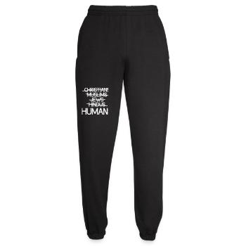 Human beings first - Human unity - Unisex Joggers - black - Front - AI Model Female 172 light (172cm)
