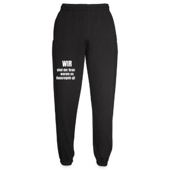 Nous en sommes la raison : les règles de la maison - Pantalon de jogging unisexe - noir - Devant - AI Model Female 172 light (172cm)