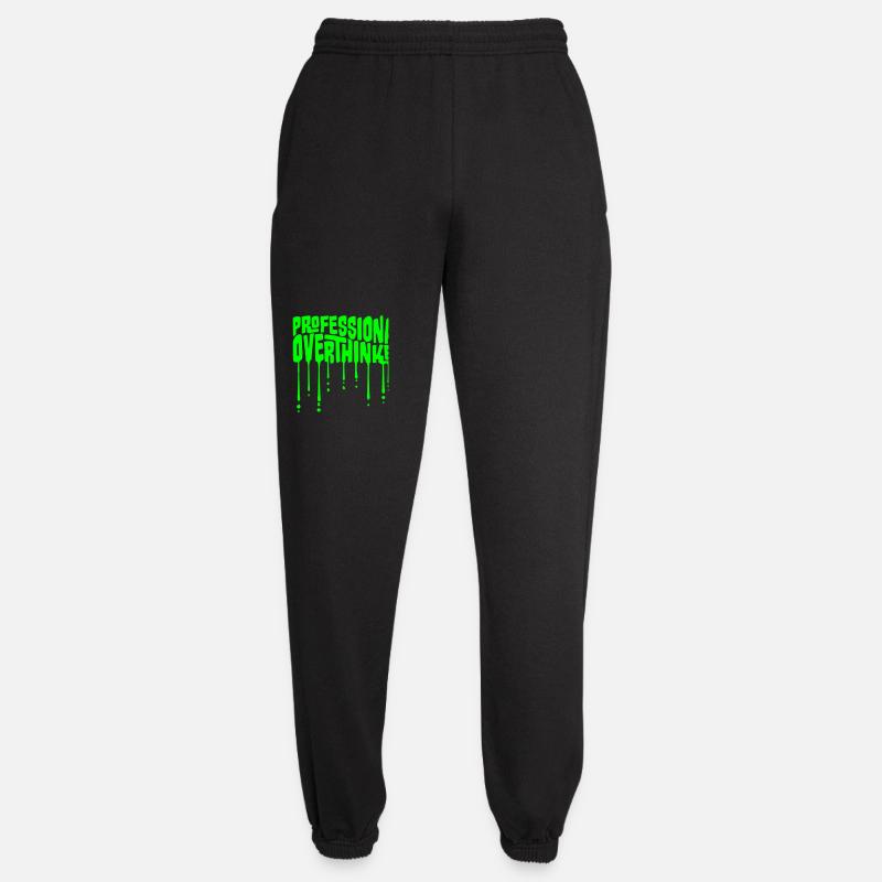 Professional Overthinker Funny Brooding Anxiety Logo - Unisex Joggers - black