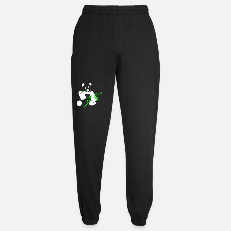 Panda mit Bambus - Unisex Jogginghose - Schwarz