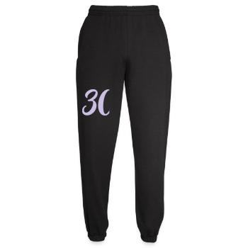 Number 30 in Lavender Calligraphy - Unisex Joggers - black - Front - AI Model Female 172 light (172cm)