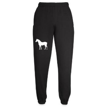 Horse silhouette in white on black - Unisex Joggers - black - Front - AI Model Female 172 light (172cm)
