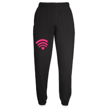 Heart WiFi Rays Logo - Unisex Joggers - black - Front - AI Model Female 172 light (172cm)