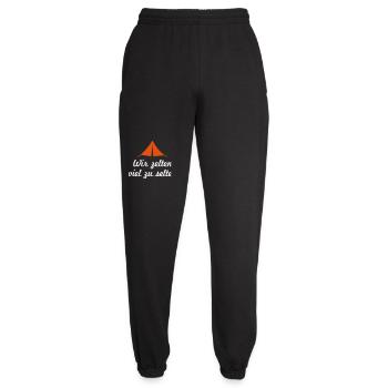 Zelten coole Quotes Reime Camping Urlaub Zelt Fun - Unisex Jogginghose - Schwarz - Vorne - AI Model Female 172 light (172cm)
