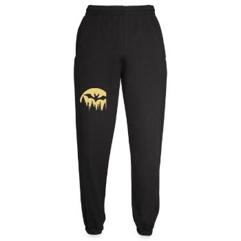 Chauve-souris Silhouette Cool Lune Forêt Halloween Fun - Pantalon de jogging unisexe - noir - Devant - AI Model Female 172 light (172cm)