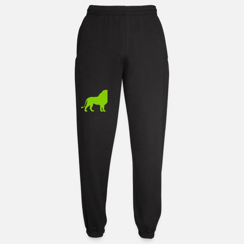 Silhouette de Lion Vert Néon - Pantalon de jogging unisexe - noir