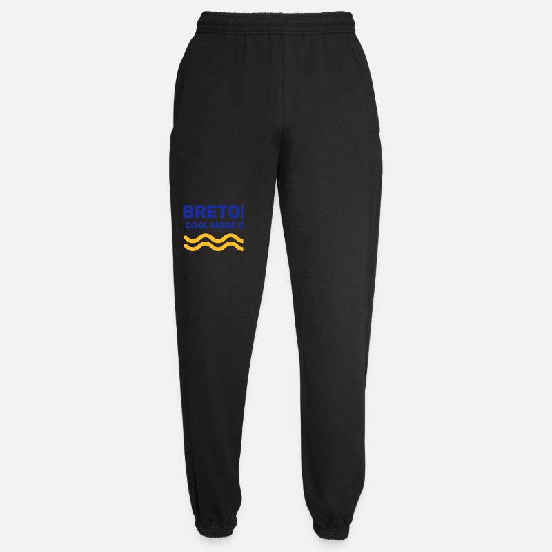 Breton Cool Mode On Vagues Jaunes - Pantalon de jogging unisexe - noir