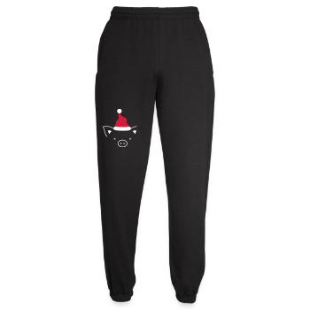 Schwein Sau Nikolaus Weihnachten lustig witzig - Unisex Jogginghose - Schwarz - Vorne - AI Model Female 172 light (172cm)