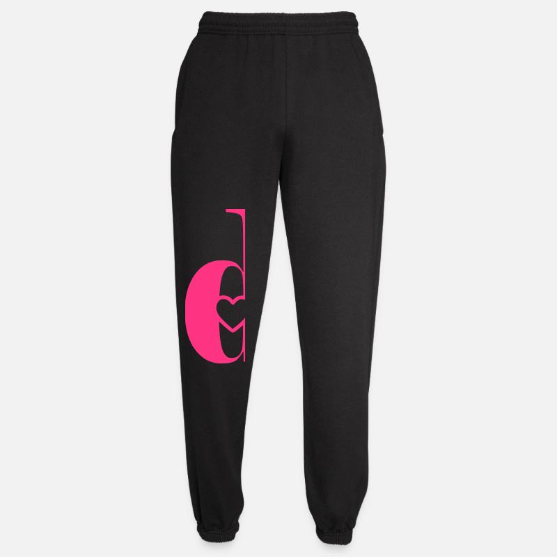 Buchstabe d Anfangsbuchstabe mit Herz - Unisex Jogginghose - Schwarz