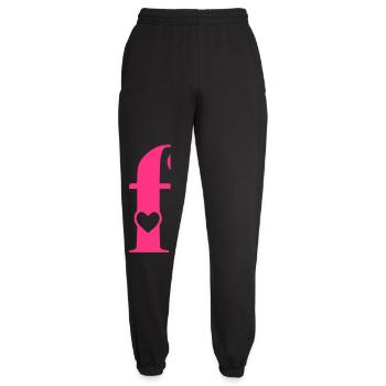 Buchstabe f Anfangsbuchstabe mit Herz - Unisex Jogginghose - Schwarz - Vorne - AI Model Female 172 light (172cm)