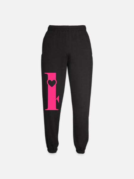 Buchstabe k Anfangsbuchstabe mit Herz - Unisex Jogginghose - Schwarz