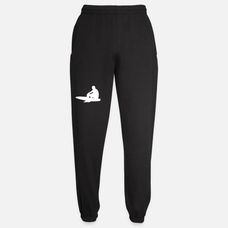 Surfer mit Surfboard - Unisex Jogginghose - Schwarz