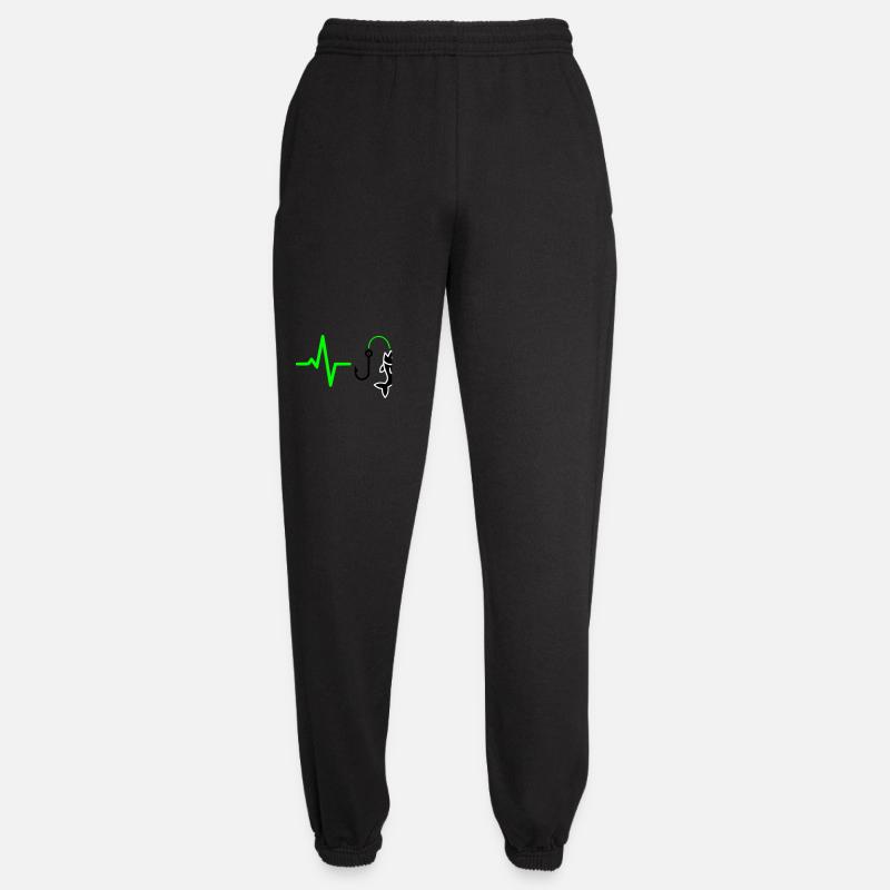 Silhouette du poisson à pouls pêcheur - Pantalon de jogging unisexe - noir